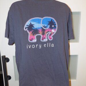 Ivory Ella Tropical Sunset Purple SS T-Shirt Size M Women's